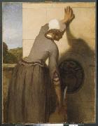William Morris Hunt Girl at the Fountain France oil painting artist